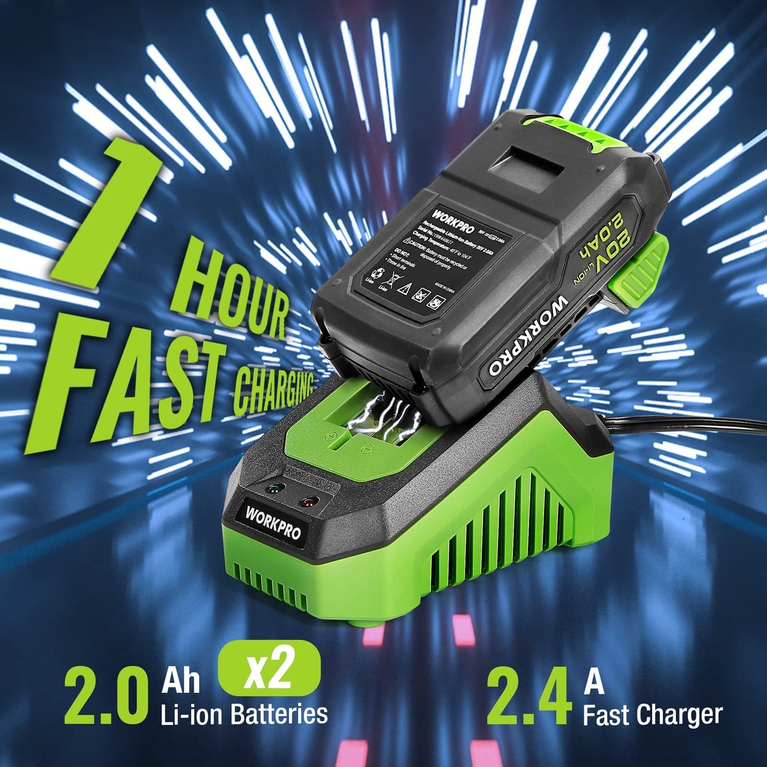 WORKPRO 20V Max Cordless Drill Driver Set, Electric Power Impact Drill Tool with 102 Pieces Accessories, 1/2'' Chuck Impact Drill Kit with Portable WORKPRO