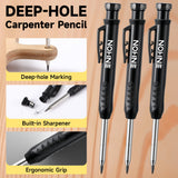 Enhon 43 Pcs Carpenter Pencils Set, Construction Pencils with Sharpener and 39 Refills, Deep Hole Mechanical Carpenter Pencil Set with Retractable Enhon