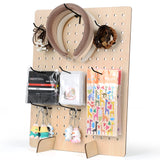 Wooden Pegboard Display Stand Retail Rack - Necklace Holder Earring Display Stands for Selling and Craft Shows - Jewelry, Pin, Stickers & Keychain Storage Standard