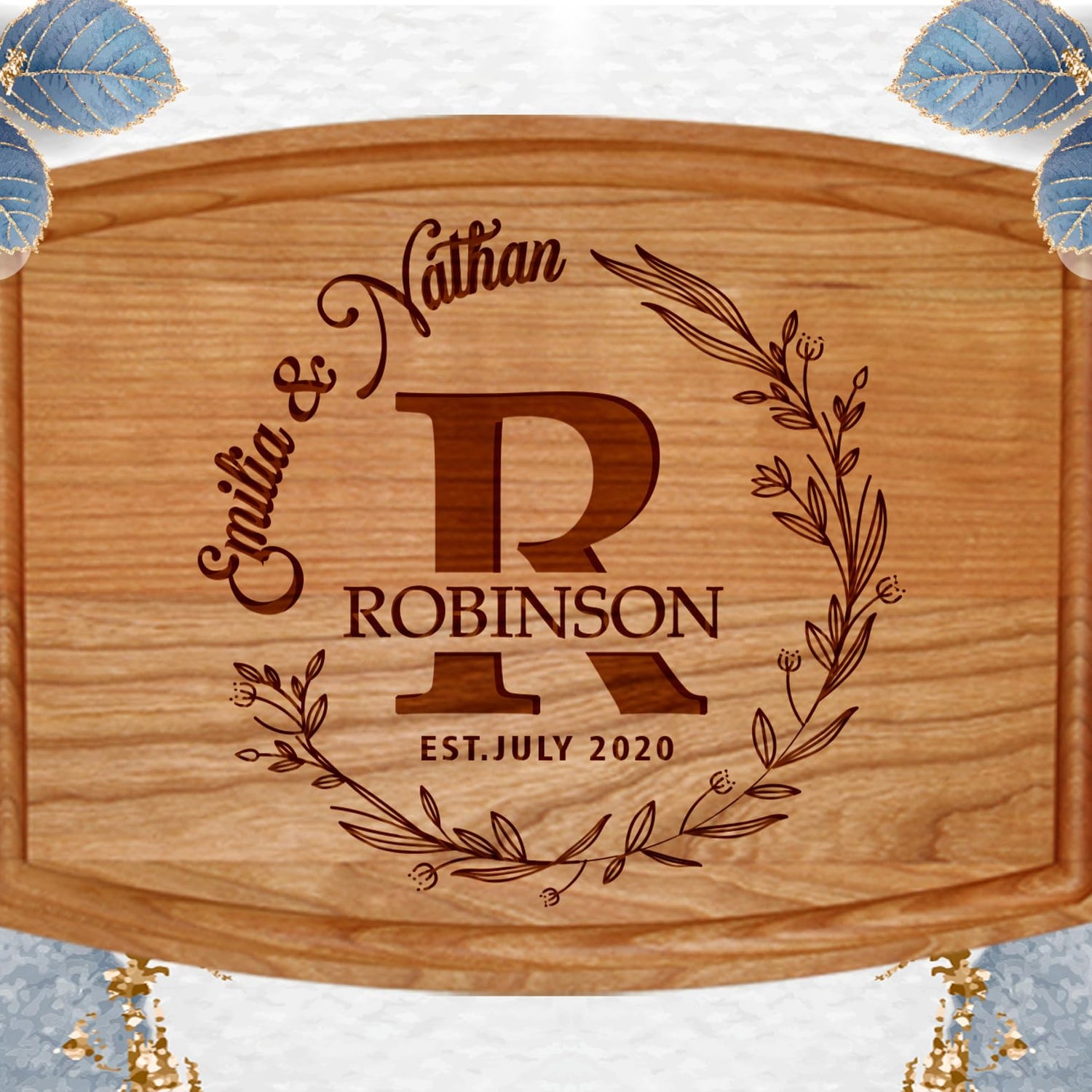 Silverhill Design Customized Love: Personalized Engraved Wood Cutting Boards for Couples - Ideal Gift for Weddings, Anniversaries, Housewarming and Silverhill Design