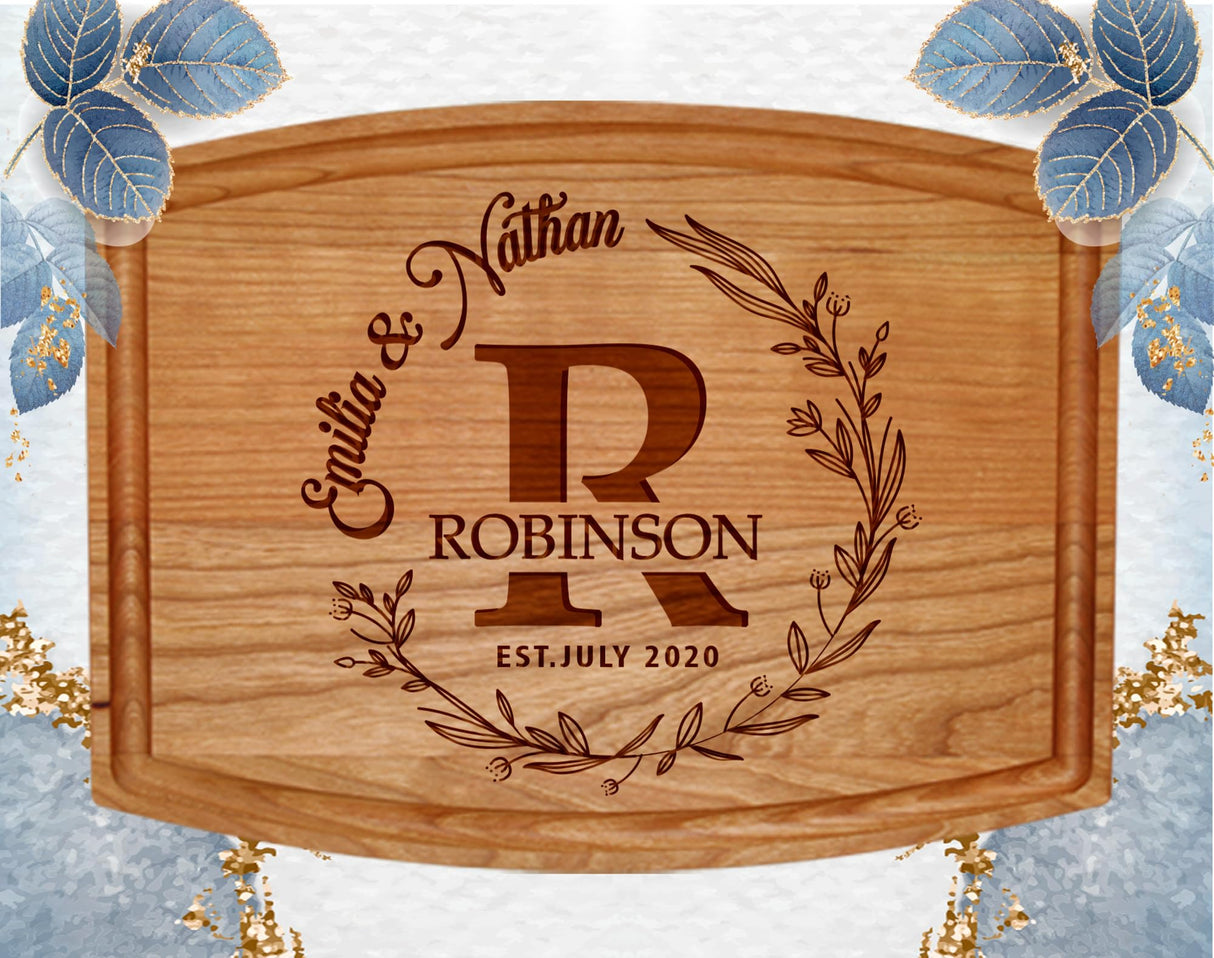 Silverhill Design Customized Love: Personalized Engraved Wood Cutting Boards for Couples - Ideal Gift for Weddings, Anniversaries, Housewarming and Silverhill Design