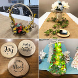 20 PCS 4.7-5.5 Inch Natural Wood Slices, Unfinished Pine Wood Circles with Barks for Coasters, DIY Crafts, Christmas Rustic Wedding Ornaments and GNIEMCKIN