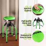 WORKPRO Garage Bar Stool, Heavy Duty Adjustable Hydraulic Shop Stool, 29in to 33. 86in, 330-Pound Capacity, Green WORKPRO