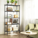 Simple Deluxe Heavy Duty 5-Shelf Shelving Unit 1250Lb Capacity, 29.92" D x 13.98" W x 62.99" H, 5 Tier, Black Simple Deluxe