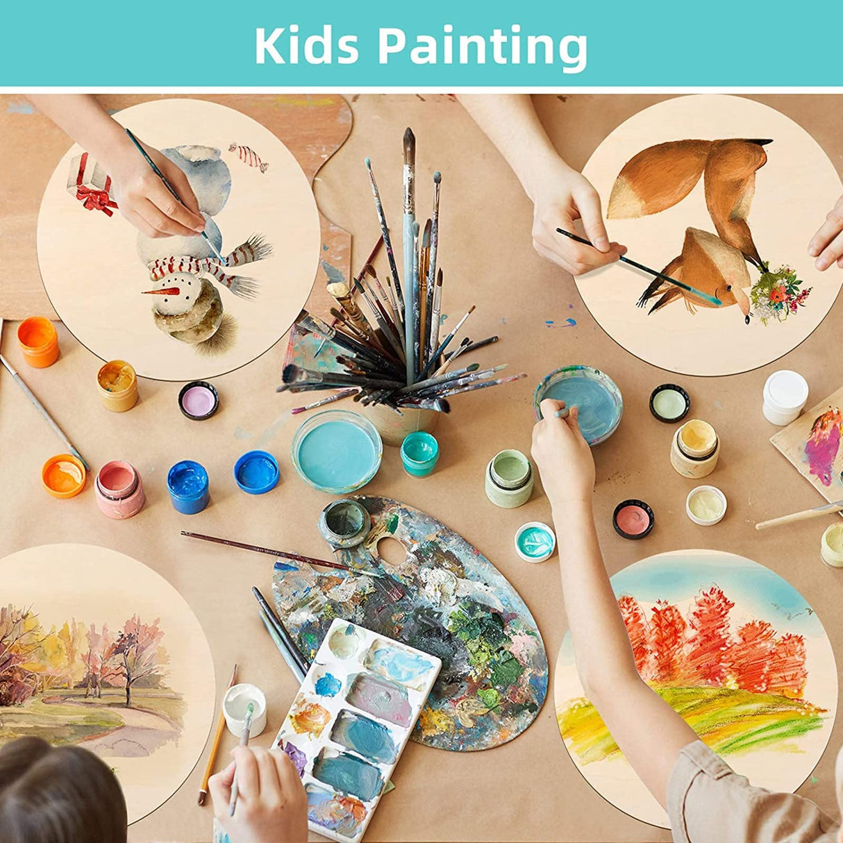 18 Inch Round Wood Circles Unfinished Wood Circles for Crafts, Door Hanger, Pyrography and Painting (5 Pieces) Jetec