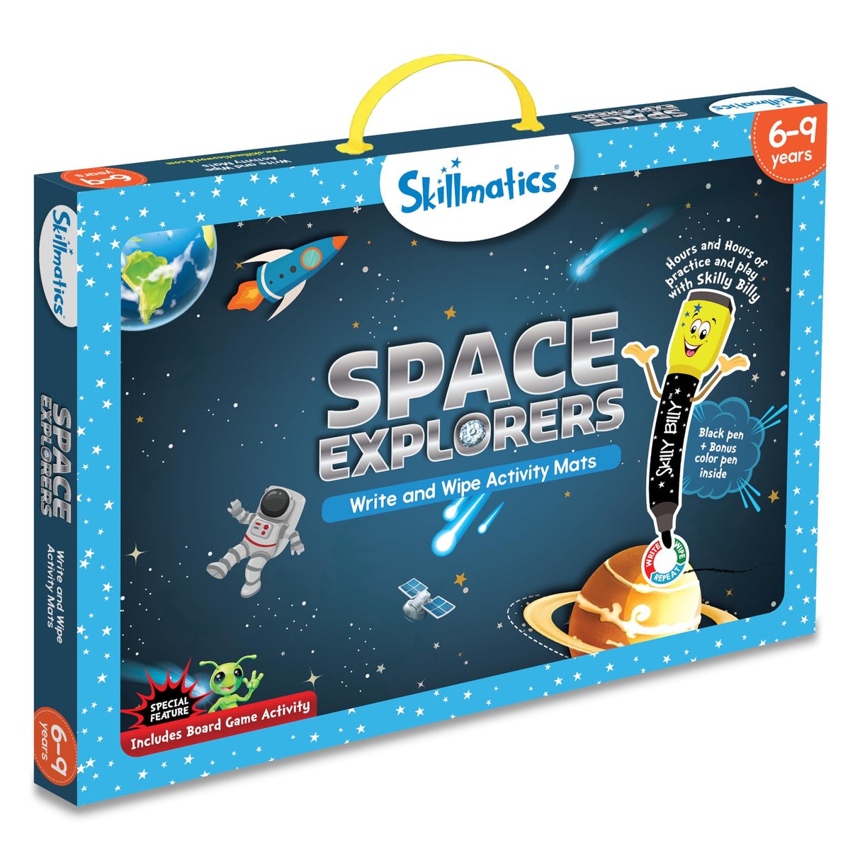Skillmatics Educational Game - Space Explorers, Reusable Activity Mats with 2 Dry Erase Markers, Gifts for Ages 6 to 9 Skillmatics