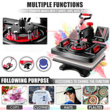 AKEYDIY 8 in 1 Heat Press Machine Professional Sublimation Machine 15" X 12" Swing Away Shirt Printing Heat Transfer Digital Industrial-Quality Heat AKEYDIY