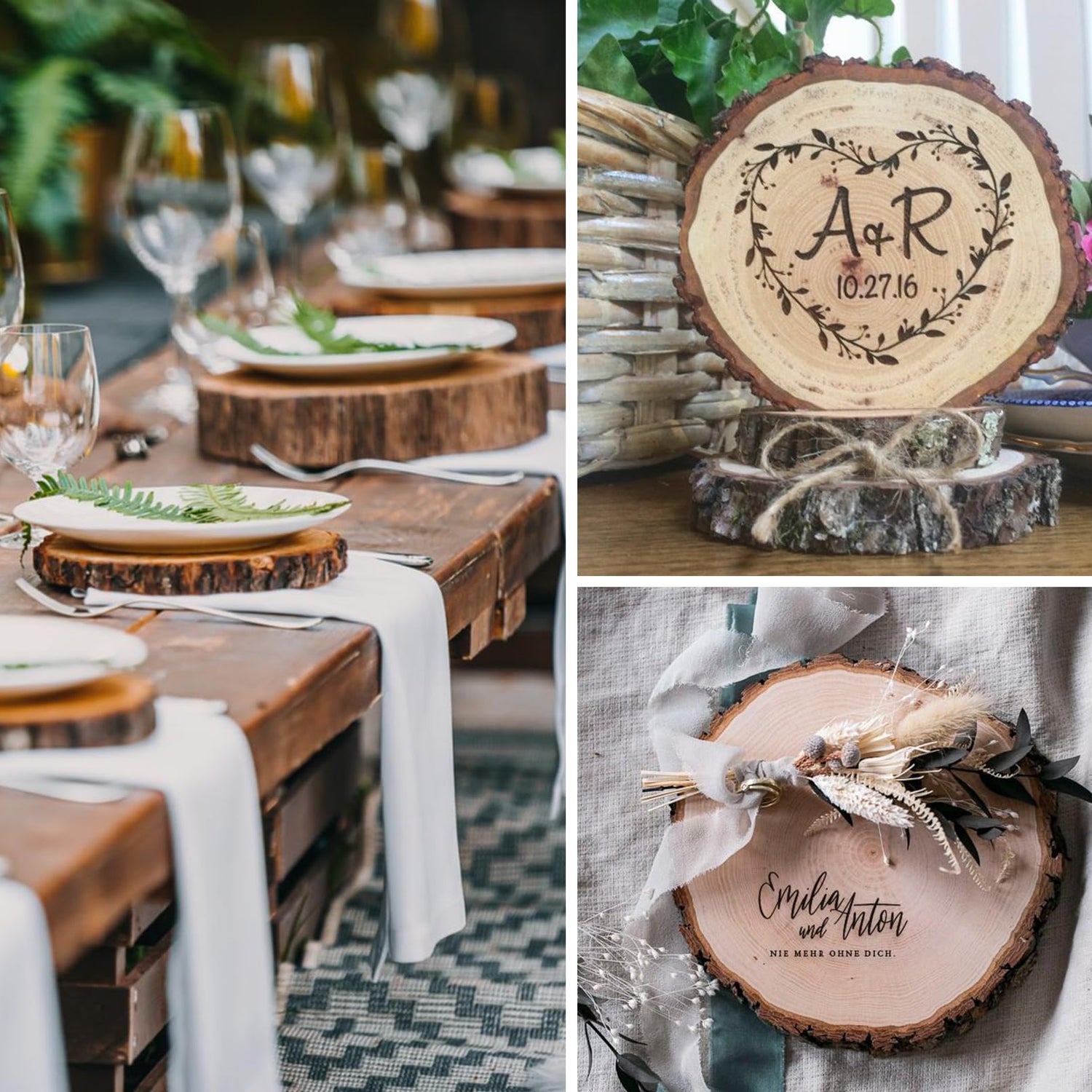 Lemonfilter Natural Wood Slices Craft Wood Kit Wooden Circles Unfinished Log Wooden Rounds for Arts Crafts Wedding Christmas DIY Projects (20-22CM) Lemonfilter