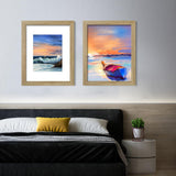 LUCKYLIFE 16x20 Frames, 16x20 Picture Frame for Wall, Display Pictures 11x14 with Mat or 16x20 without Mat, Pack of 2, Natural Woodgrain LUCKYLIFE