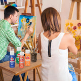 Acrylic Paint Set 8 Colors With 2 Canvases - Acrylic Paint Kit 2fl oz Bottles, Rich Pigmented, Matte Finish and Smooth Application Professional The Mega Deals