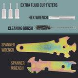 TCP Global Brand HVLP Spray Gun Set - 3 Sprayguns with Cups, Air Regulator & Maintenance Kit for All Auto Paint, Primer, Topcoat & Touch-Up, One Year TCP Global