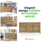 Furniture Dash Solid Wood Buffets & Sideboards 65.9" W, 16.9" D, 31.6" H - Kitchen Storage Cabinets, Buffet Cabinet with Storages, Bar Liquor Furniture Dash