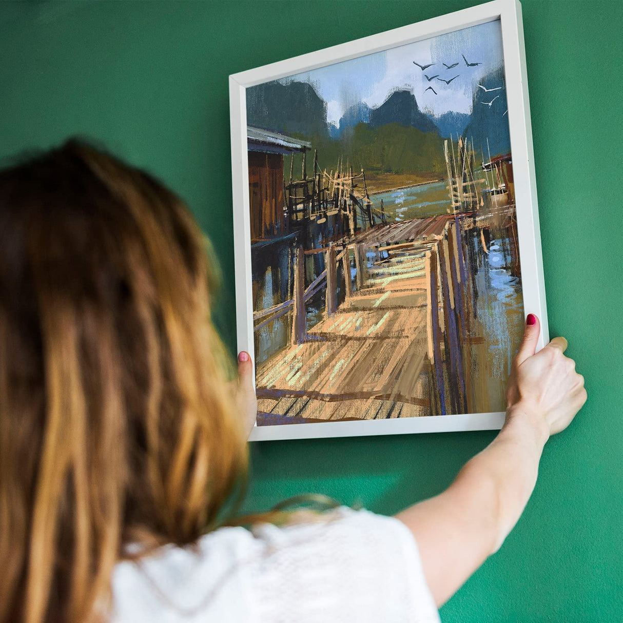 Hotop 8 Pieces Sublimation Metal Photo Blanks Aluminum Photo Sign Blank 6 x 8 Inch Photo Metal Wall Poster Frame Blank for Sublimation Heat Press, Hotop