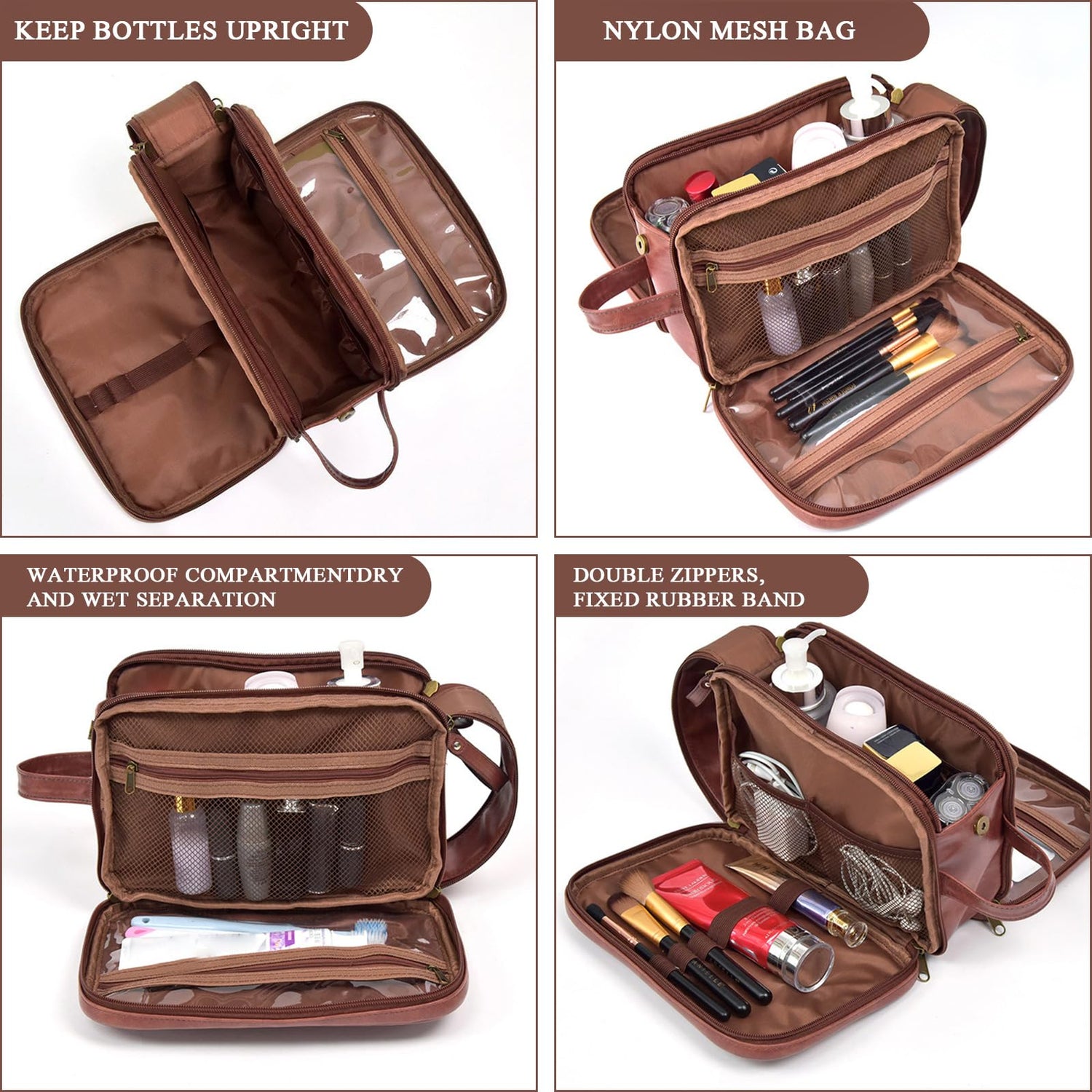 Oqeiplx Personalized Leather Toiletry Bag for Men,Custom Engraved Travel Shaving Dopp Kit Bag,Customized Name&Logo Gift for Father,Husband, Oqeiplx