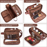Oqeiplx Personalized Leather Toiletry Bag for Men,Custom Engraved Travel Shaving Dopp Kit Bag,Customized Name&Logo Gift for Father,Husband, Oqeiplx