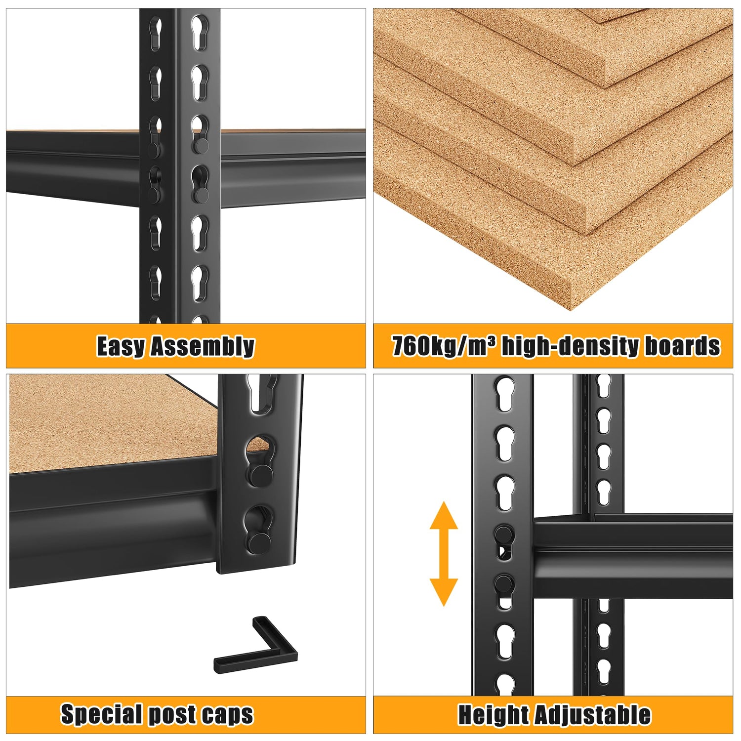 Bepatio Garage Shelving 5 Tier Garage Storage Shelves Heavy Duty Shelving Adjustable Storage Shelves Metal Shelves for Storage Loads 1500LBS Metal Bepatio