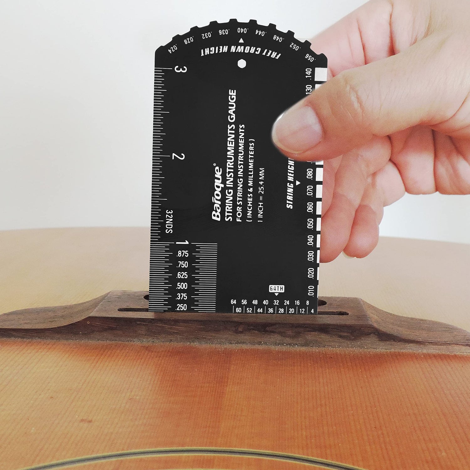 Baroque Stringed Instrument Action Ruler Gauge Luthier Measuring Tool for Electric Acoustic Guitar Bass Ukulele Mandolin Banjo SIG-10 Baroque