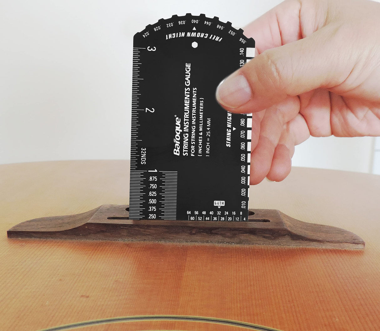 Baroque Stringed Instrument Action Ruler Gauge Luthier Measuring Tool for Electric Acoustic Guitar Bass Ukulele Mandolin Banjo SIG-10 Baroque
