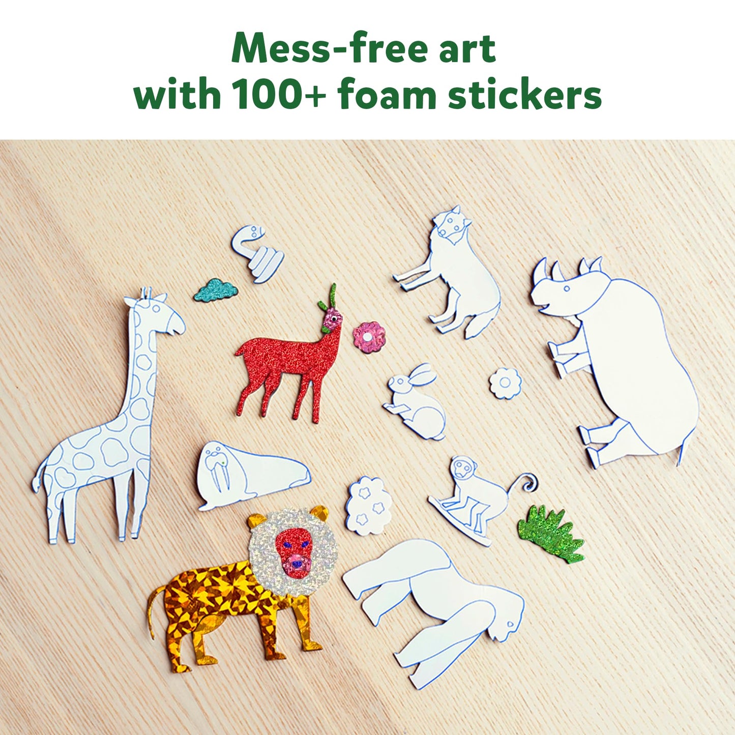 Skillmatics Art & Craft Activity - Foil Fun Animals, No Mess Art for Kids, Craft Kits & Supplies, DIY Creative Activity, Gifts for Boys & Girls Ages - WoodArtSupply