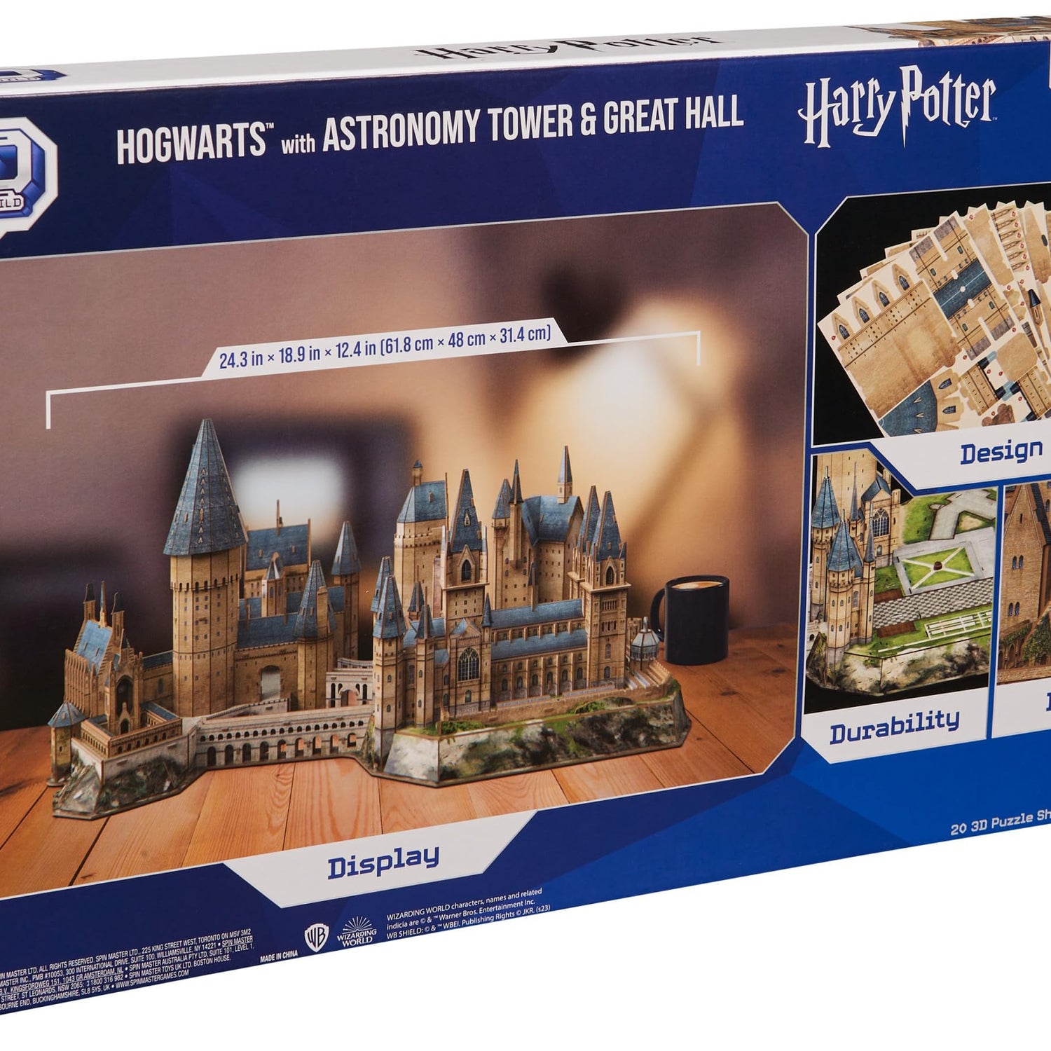 4D Build, Harry Potter Deluxe Hogwarts Castle with Astronomy Tower & Great Hall Over 2ft. Wide Model Kit 384 Pcs, 3D Puzzles for Adults & Teens 12+ 4D Build