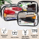 Weewooday 12 Pieces Clear Cosmetics Bag PVC Zippered Clear Toiletry Carry Pouch Portable Cosmetic Makeup Bag Waterproof Makeup Bag Vinyl Plastic Weewooday
