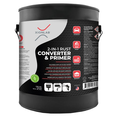 Xion Lab 2-in-1 Rust Converter & Metal Primer - Concentrate Covers Up to 4X More - Industrial Grade Water Based - UV Resistant Rust Reformer & Xion Lab