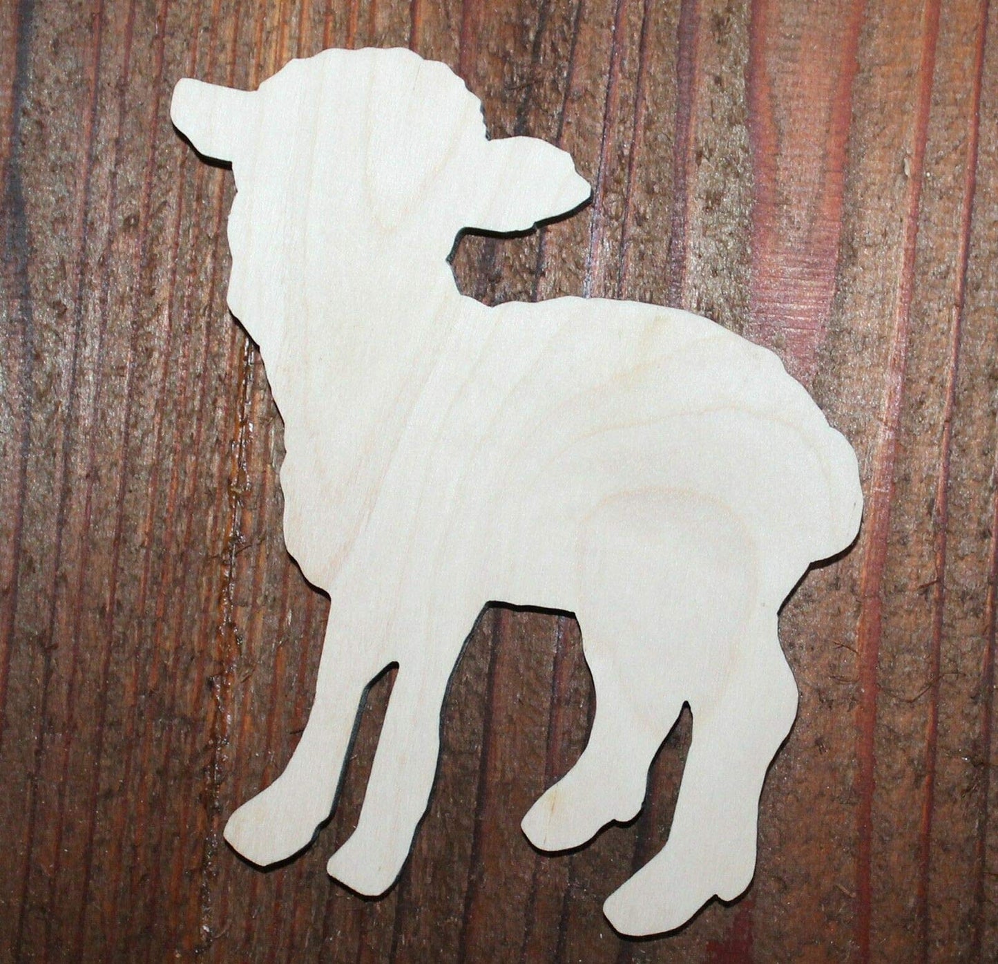 20" Easter Lamb Unfinished 1/8" Thick Wood Laser Cutout Shape Crafts Door Hanger
