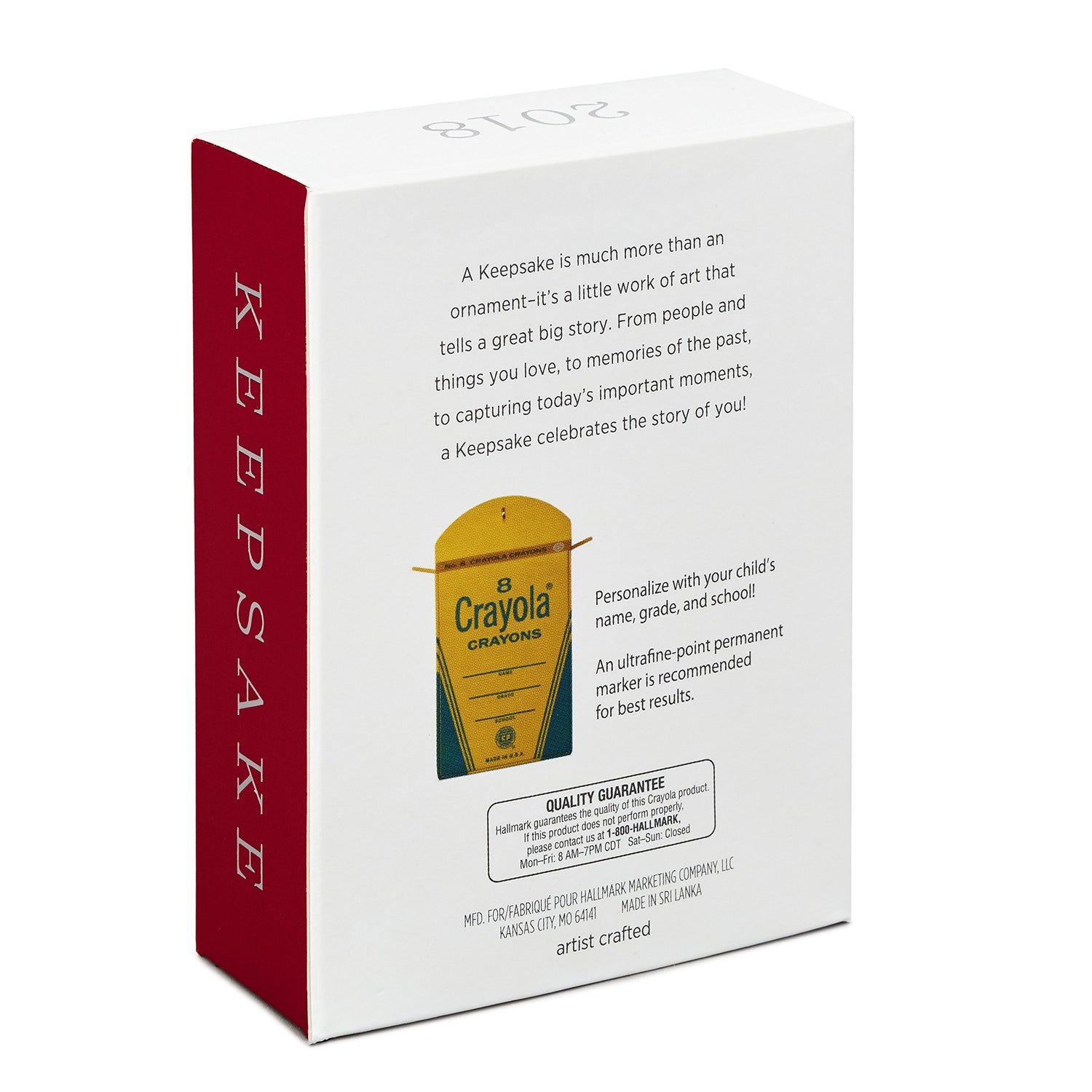 Hallmark Keepsake Christmas Ornament 2018 Year Dated, Crayola Crayons Classic Box of 8 Crayons Hallmark