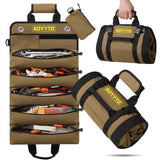Gift for Men,Premium Tool Roll up Bag - Heavy Duty Small Tool Bag Organizer and Storage with W/Detachable Pouches,Waterproof Oxford Cloth,Suitable KOYYTO