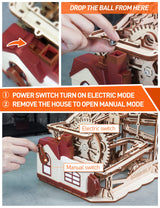 MIEBELY 3D Wooden Puzzles for Adults Bundle Set - Marble Run Model Building Kits & Illuminous Music Box Globe, Unique Gift Hobby for Boys Girls MIEBELY