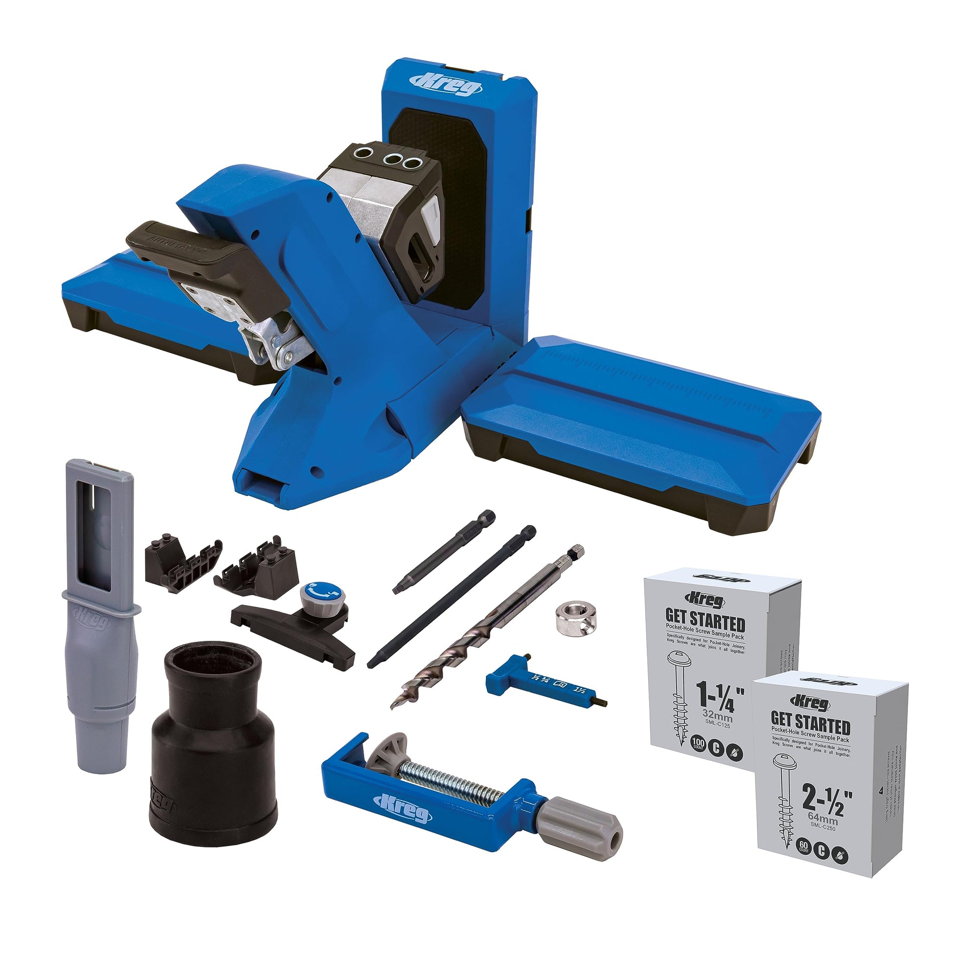 Kreg Tool KPHJ720PRO Pocket-Hole Jig 720 PRO - Easy Clamping & Adjusting - Includes Durable Kreg Pocket-Hole Screws - For Materials 1/2" to 1 1/2" - WoodArtSupply