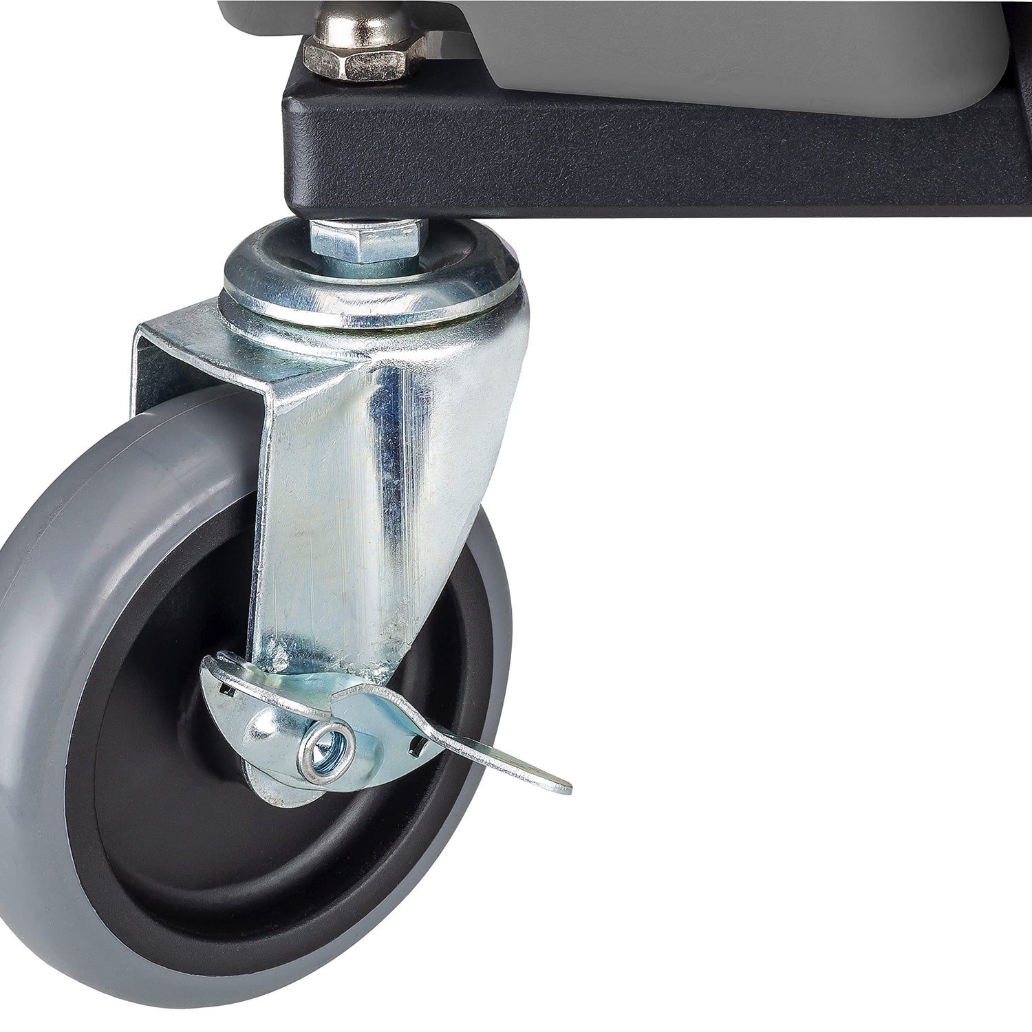 Powerbuilt Rolling Work Seat Brake Stool with 4-inch Rubber Lockable Wheels, Big Seating Platform, Tool Trays and Drawer 330 lb. Capacity, Mechanics, Powerbuilt