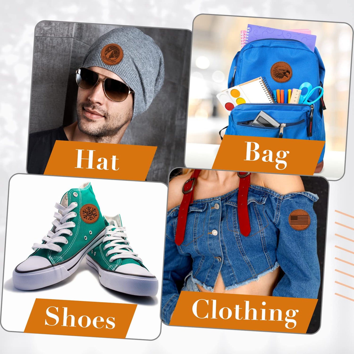 30 Pcs Blank Leather Hat Patches with Adhesive Round Laserable Leatherette Patch Brown Faux Leather Patches Glowforge Laser Supplies for Hats, Dunzy