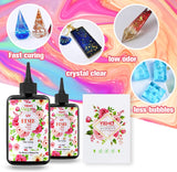 YIEHO UV Resin-200g Upgraded Crystal Clear Hard UV Curing Epoxy Resin Starter Supplies for Craft Jewelry Making YIEHO
