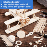 444 Pieces Wood Strips Balsa Square Wooden Dowels 1/8 Inch, 3/16 Inch, 1/4 Inch, Square Dowel Rods 12 Inch Hardwood Unfinished Wood Sticks for Crafts Piklodo