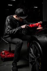 Adam's Polishes Pro Rolling Stool, Car Detailing Stool Chair, Shop Stool with Wheels, Garage Organizer, Tool Organizer Tray, Adjustable Height for Adam's Polishes