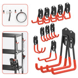 WALMANN 12PCS Garage Storage Hooks, Wall Mount Utility Hooks for Tools, Ladders, Cords, Folding Chairs, Shovels and Rakes, Shelving Hooks for Keyhole WALMANN