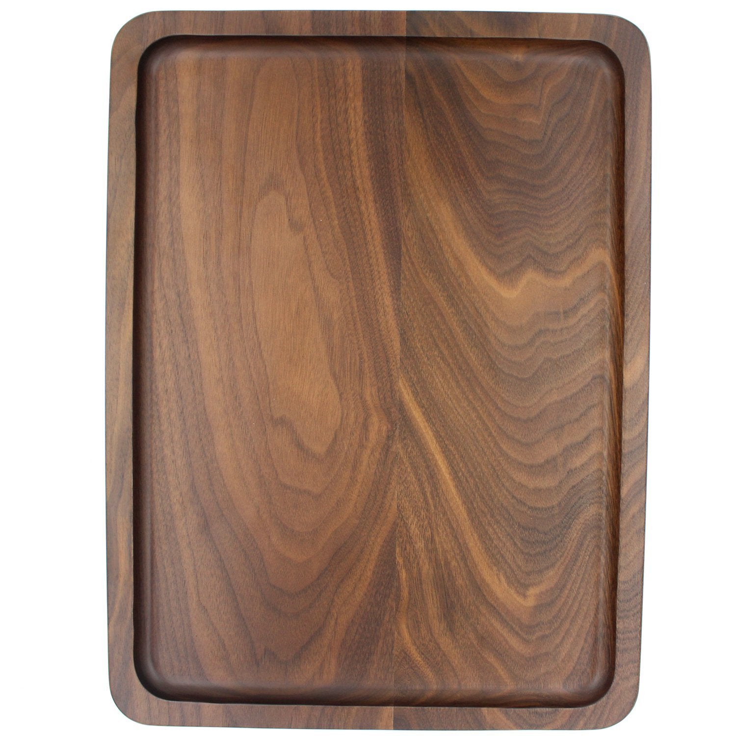 Bamber Wood Serving Tray Wooden Decorative Coffee Tea Platter Black Walnut 15.3 x 11.4 Inches Bamber