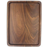 Bamber Wood Serving Tray Wooden Decorative Coffee Tea Platter Black Walnut 15.3 x 11.4 Inches Bamber