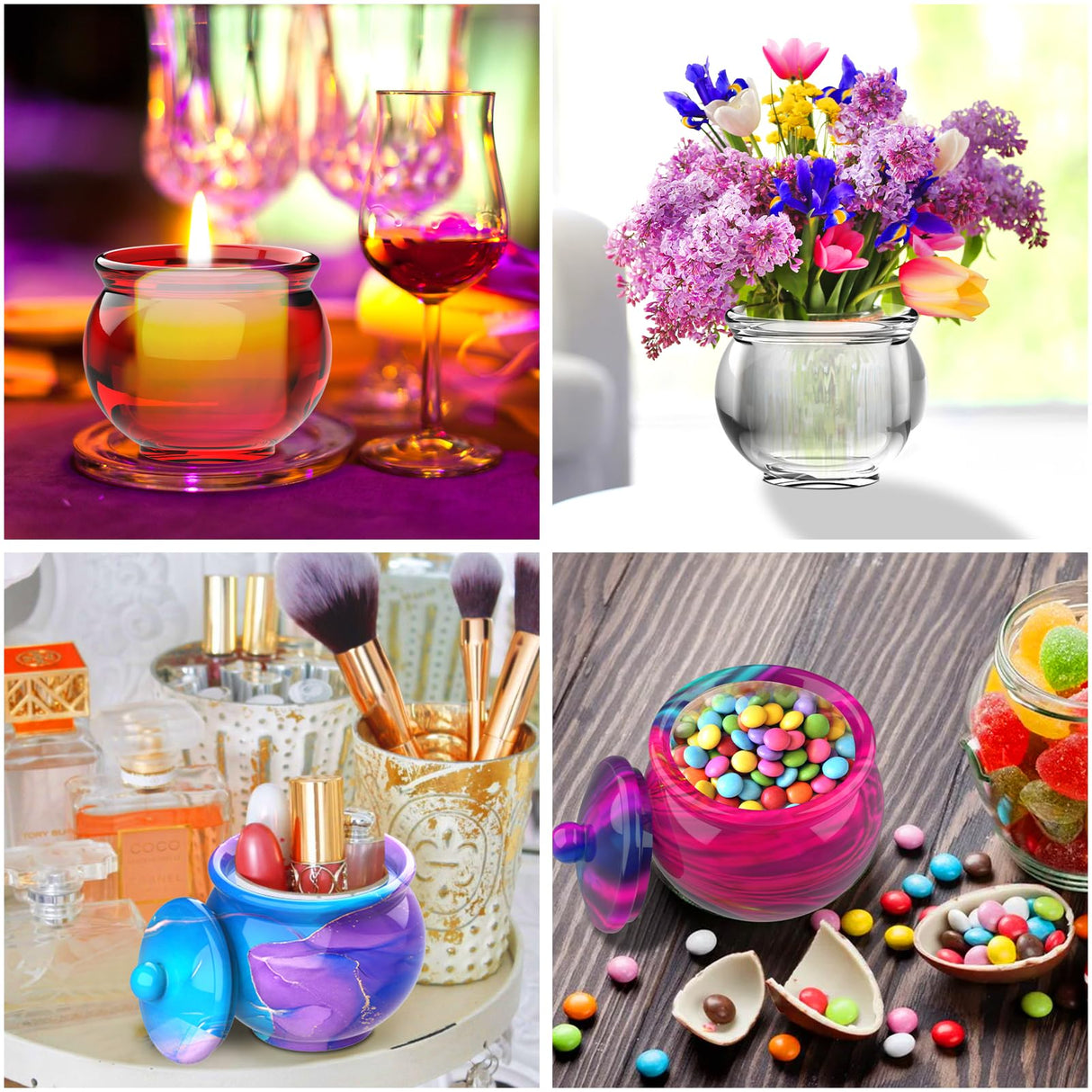 Juome Jar Resin Molds Silicone, Large Jars Silicone Molds with Lid for Epoxy Resin Casting, Resin Mold for DIY Jewelry Storage Box, Candy Container, Juome