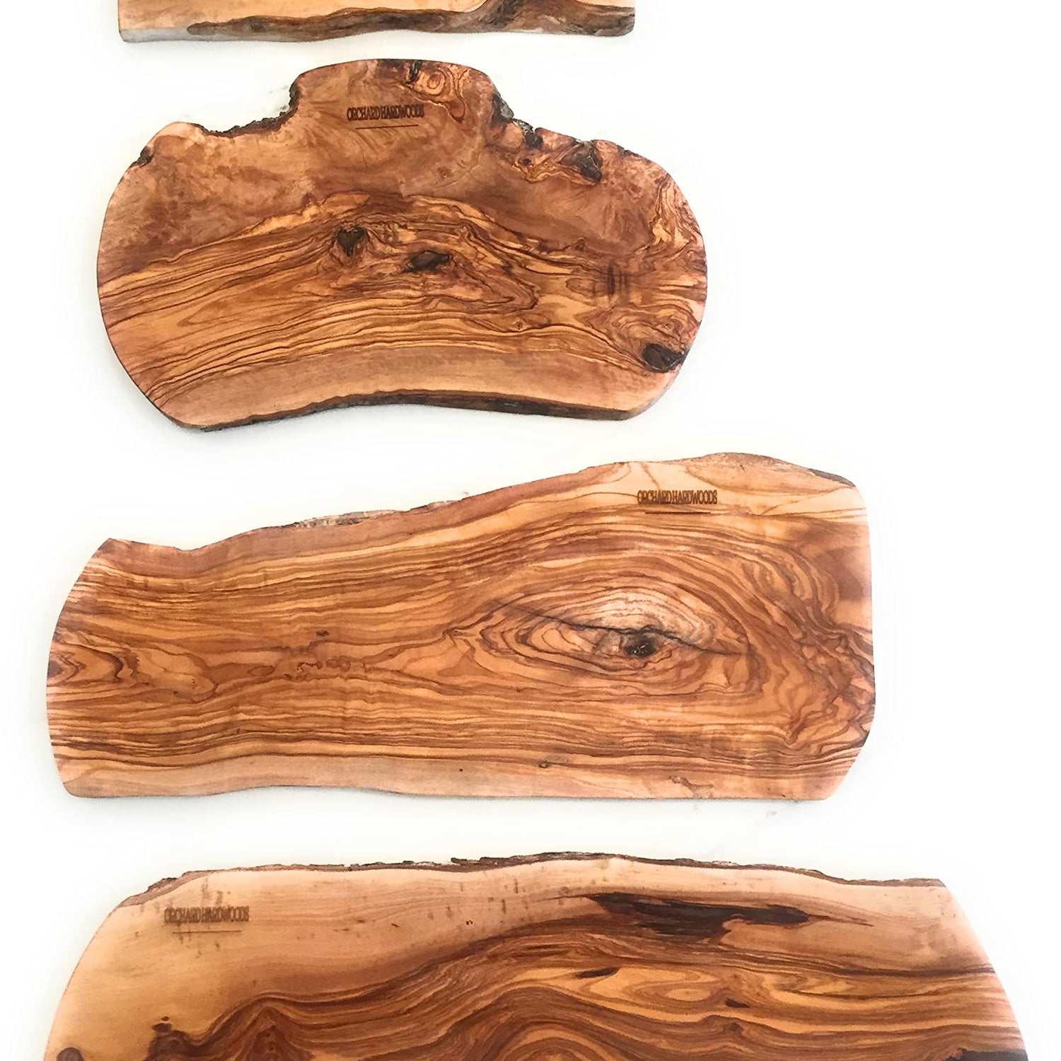 20" Rustic Handmade Bark Edge Olive Wood Charcuterie Board by Orchard Hardwoods- For Cutting, Chopping, Serving. Wooden Slab, Unique Kitchen Gift- In ORCHARD HARDWOODS
