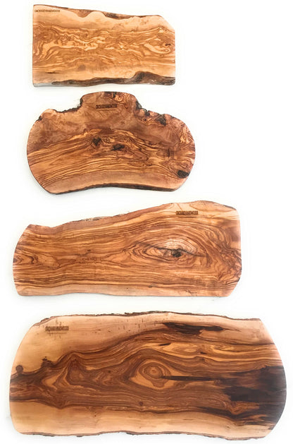 20" Rustic Handmade Bark Edge Olive Wood Charcuterie Board by Orchard Hardwoods- For Cutting, Chopping, Serving. Wooden Slab, Unique Kitchen Gift- In - WoodArtSupply