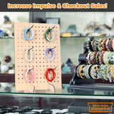 Wooden Pegboard Display Stand Retail Rack - Necklace Holder Earring Display Stands for Selling and Craft Shows - Jewelry, Pin, Stickers & Keychain Storage Standard