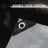 CARTMAN Finished Size 12x20 Feet Extra Thick 16 Mil Ultra Heavy Duty Poly Tarp, Multipurpose Protective Cover, UV Resistant, Waterproof Poly CARTMAN