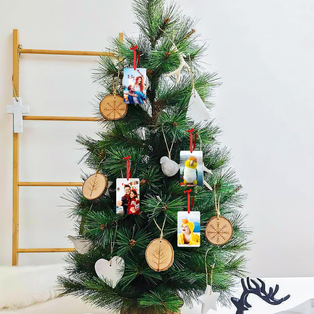 Personalized Christmas Ornaments 2023, Wood Custom Photo Text Hanging Ornament Customized Christmas Tree Decorations Gift for Family, Kids, Friends, Valyria