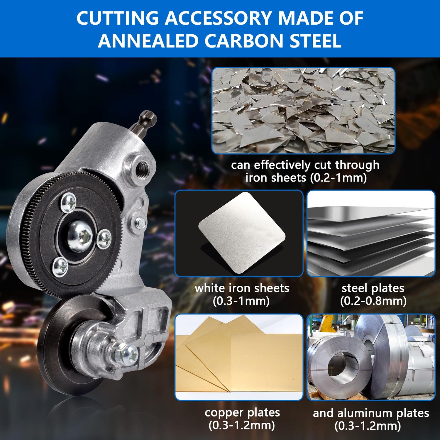 Selumie Innovative Electric Drill Plate Cutter - Versatile Metal Shears Attachment for Effortless Cutting of Various Metals - High Precision, High Selumie