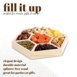 Hammont Hexagon Sectional Wooden Trays - 3 Pack - 8.5”x8.5”x1” - Eco Friendly Decorative Wooden Tray for Dry Fruits & Candies | Organic Wooden Tray Hammont