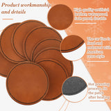 30 Pcs Blank Leather Hat Patches with Adhesive Round Laserable Leatherette Patch Brown Faux Leather Patches Glowforge Laser Supplies for Hats, Dunzy