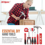 Hi-Spec 58pc Red 8V Electric Drill Driver & Household Tool Kit Set. A DIY Cordless Power Screwdriver Hi-Spec