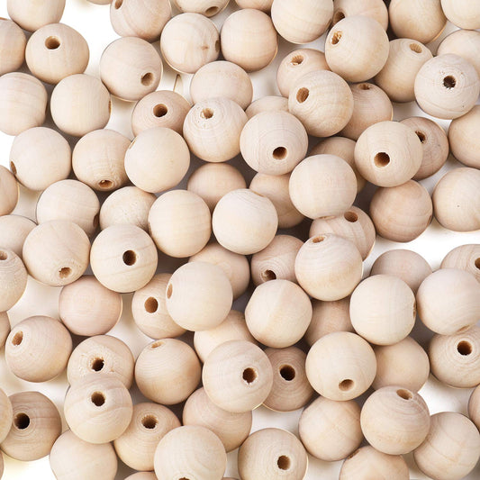 Foraineam 200pcs 20mm Natural Wood Beads Unfinished Round Wooden Loose Beads Wood Spacer Beads for Craft Making - WoodArtSupply